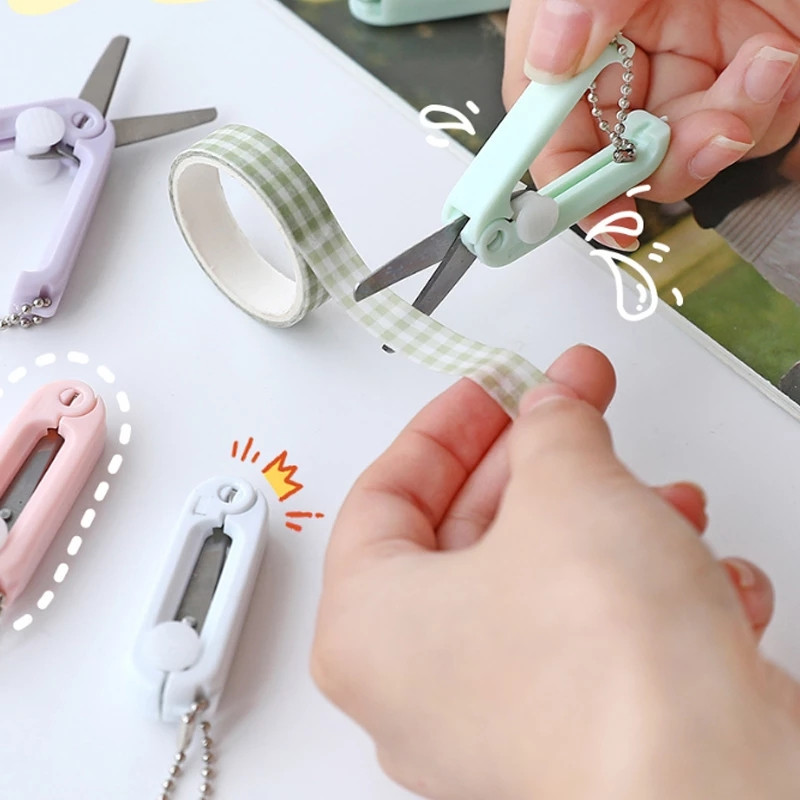 2022 Unelte amuzante pentru fete Mini foarfece portabile pentru unghii, creativitate pentru studenți, retractabile, pliabile, multifuncționale, sigure, drăguțe