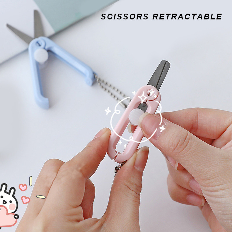 2022 Unelte amuzante pentru fete Mini foarfece portabile pentru unghii, creativitate pentru studenți, retractabile, pliabile, multifuncționale, sigure, drăguțe