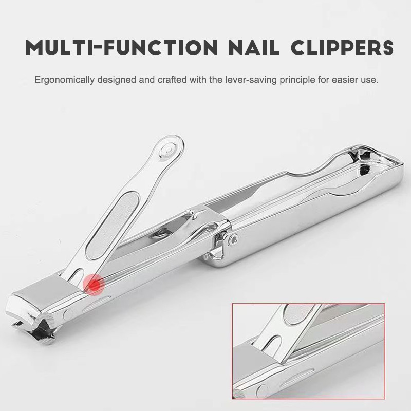 Aparat de tuns unghii multifuncțional Instrumente de manichiură Trimmer de unghii Clape de unghii din oțel carbon cu breloc Produse de transport gratuit