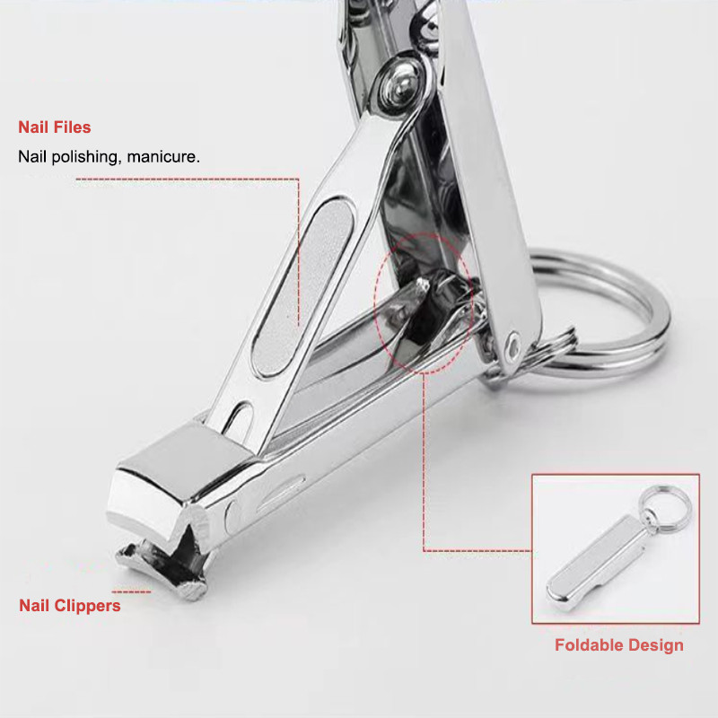 Aparat de tuns unghii multifuncțional Instrumente de manichiură Trimmer de unghii Clape de unghii din oțel carbon cu breloc Produse de transport gratuit