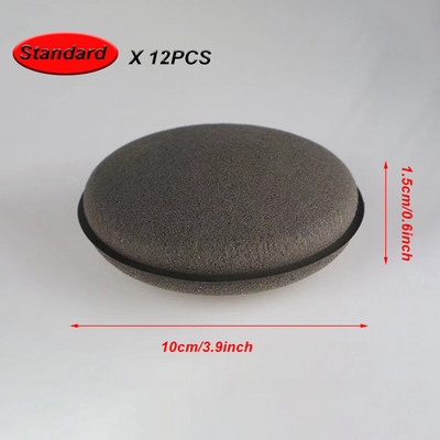 12 bucăți/lot aplicator de ceară cu burete de spumă pentru mașină, instrumente rotunde de curățare, accesorii pentru burete de îngrijire lustruit cu ceară manual, lustruit cu cristal.