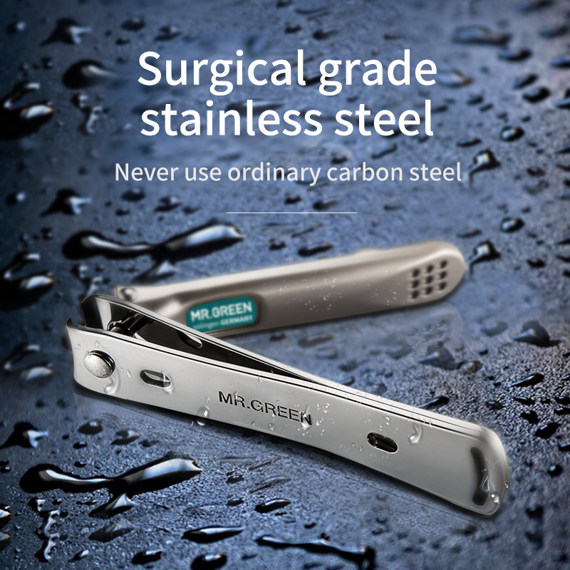 MR.GREEN Mașină de tuns unghii Oțel inoxidabil Lamă curbată Mașină de tuns unghii Foarfece Cutter Instrumente de manichiură Trimmer cu pile de unghii