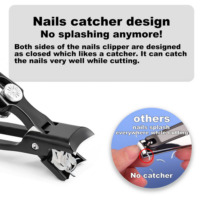 Νυχοκόπτη ποδιών για χοντρά νύχια Κλείδωμα ασφαλείας Εξαιρετικά μεγάλο φαρδύ άνοιγμα γνάθου βαρέως τύπου κόφτης νυχιών χωρίς πιτσίλισμα για άνδρες γυναίκες