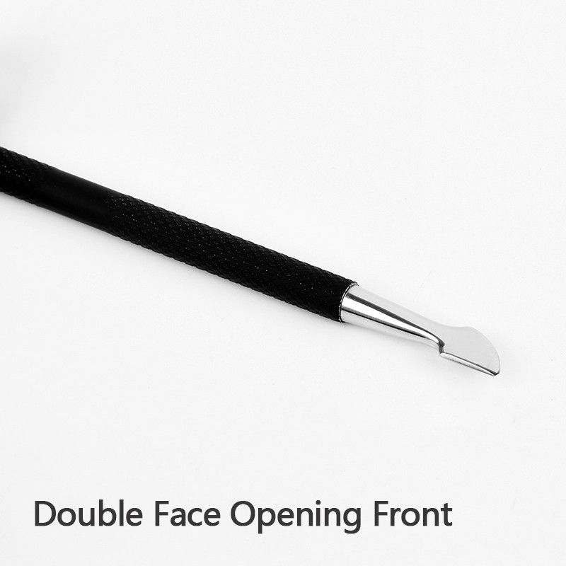 2/1 buc. Unelte pentru arta unghiilor Cuticule împingător lingură tăietor Trimmers din oțel inoxidabil cu două părți set de manichiură pedichiură