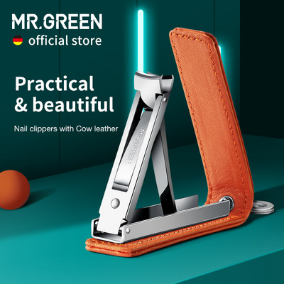Νυχοκόπτη MR.GREEN με φορητό εξαιρετικά λεπτό κοπτικό νυχιών από δέρμα αγελάδας Πολύχρωμο ψαλίδι νυχιών Εργαλεία μανικιούρ Μπρελόκ
