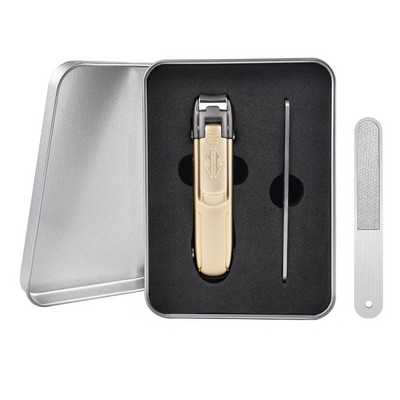 Set de tăietoare de unghii cu carcasă de metal Dispozitive de tăiat unghii Pile de tuns Pile de unghii Kit de manichiură din oțel inoxidabil Cadou pentru bărbați Tată iubit