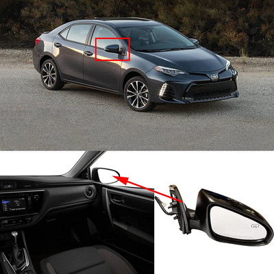 TO1320295/TO1321295 Oglinda exterioară pe partea șoferului/pasagerului pentru mașină cu încălzire electrică pliabilă manuală pentru Toyota Corolla 2014-2019
