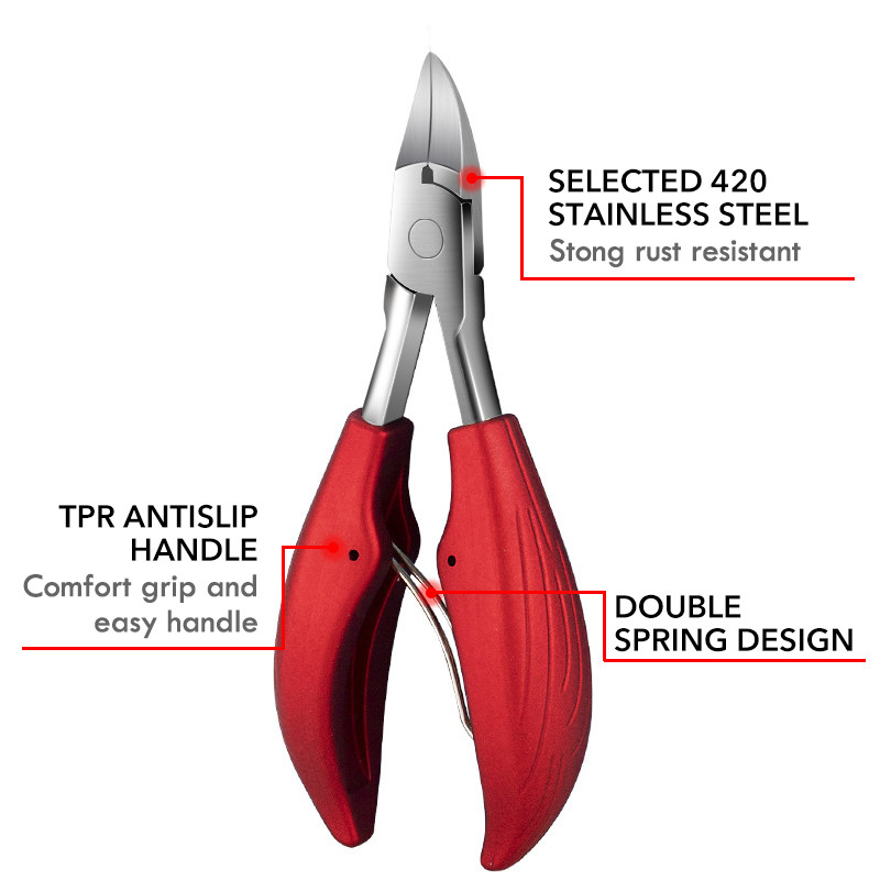 1 vnt Profesionalios nagų odelių žirklės juodi raudoni pirštai, negyvos odos replės, kirpimo nagų kirpimo mašinėlė žnyplės manikiūro pedikiūro įrankiai