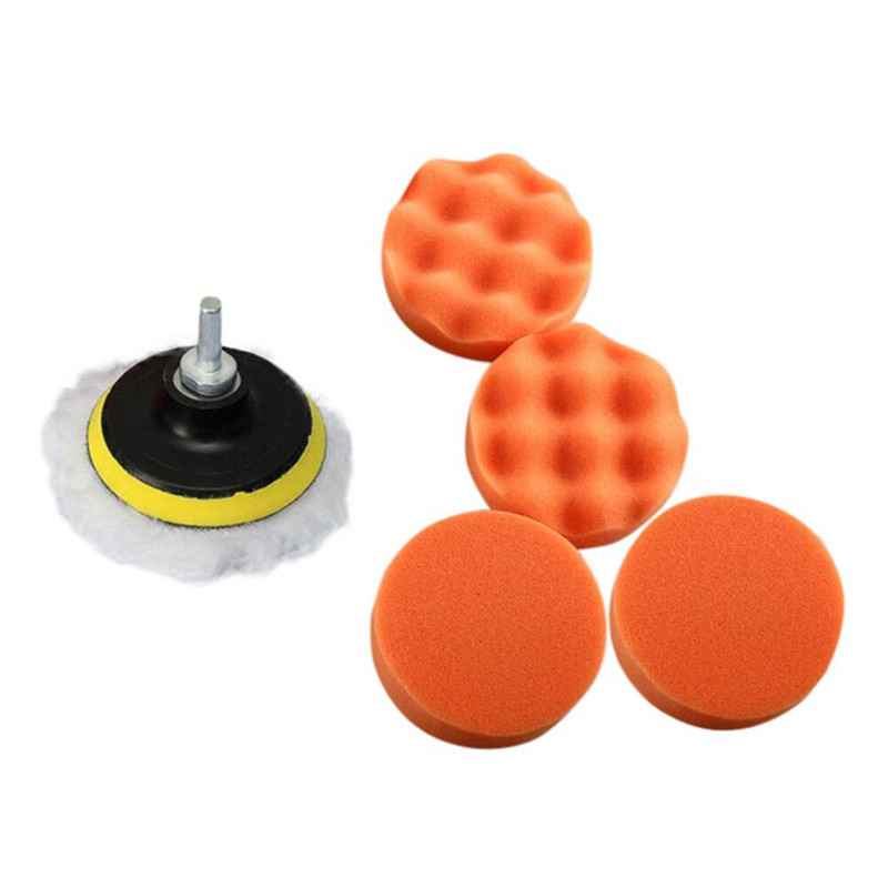 7 vnt Automobilių poliravimo kempinių trinkelių rinkinys Šlifavimo vaškavimo putplasčio trinkelių buferis Poliravimo mašina Vaško padas pašalina įbrėžimus Grąžto priedas