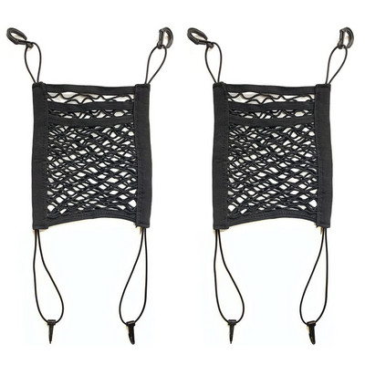 Geantă de plasă de depozitare pentru mașină cu 3 straturi între scaune Despărțitor de mașină Barieră pentru animale de companie Organizator de sac din plasă elastică extensibilă Suport de buzunar automat