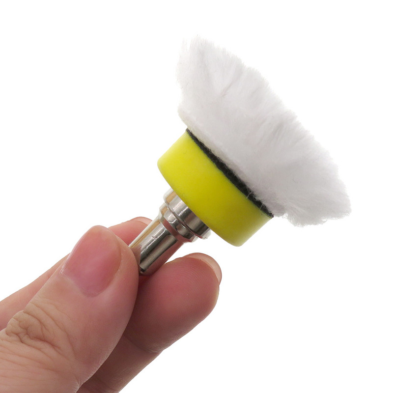 26 buc. Mini tampon de lustruit pentru burghiu cu spumă pentru mașină, 1 inch, 25 mm, detaliu, burete, lână, tampoane de lustruire cu suport pentru unealta rotativă Dremel