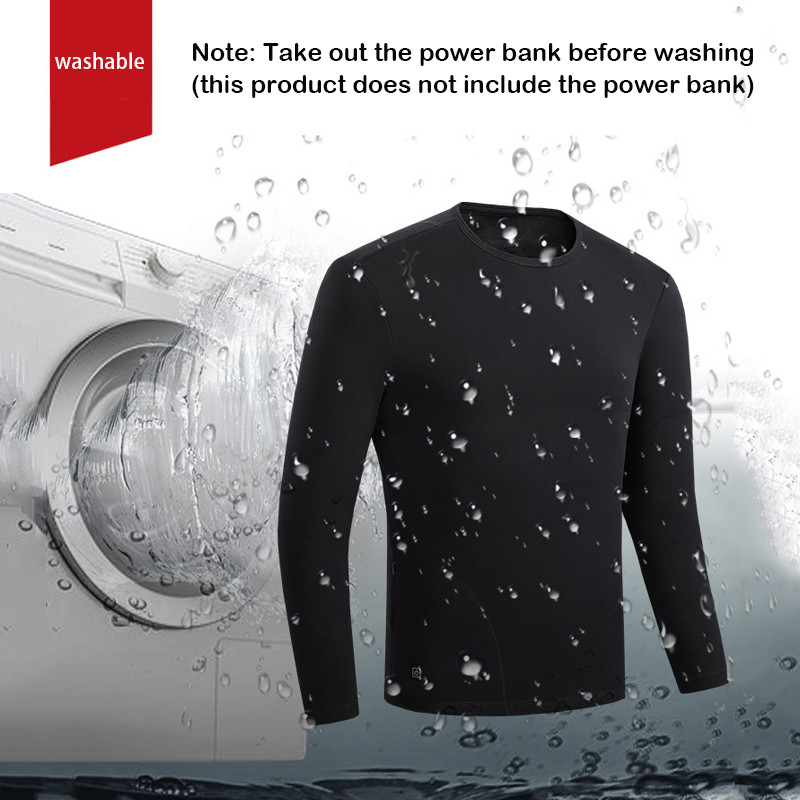 Зимно отоплително бельо Мъжки дамски интелигентни USB електрически нагреваеми термични поларени горнища Перящи се ски бельо Тениски с дълъг ръкав