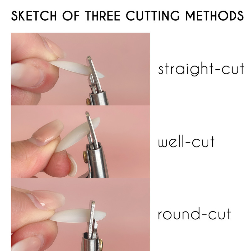 Tăiător profesional pentru unghii cu gel UV Sfaturi pentru unghii false Tăiător de margini din oțel inoxidabil U One Word Clippers Instrument de manichiură 1BUC