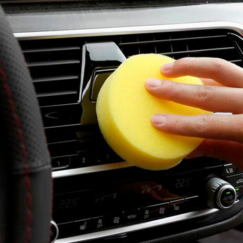 Надеждна гъба за избърсване на кола Пореста кръгла жълта подложка за апликатор за кола маска за кола Гъба за почистване на кола Гъба за кола маска 1 бр./12 бр.
