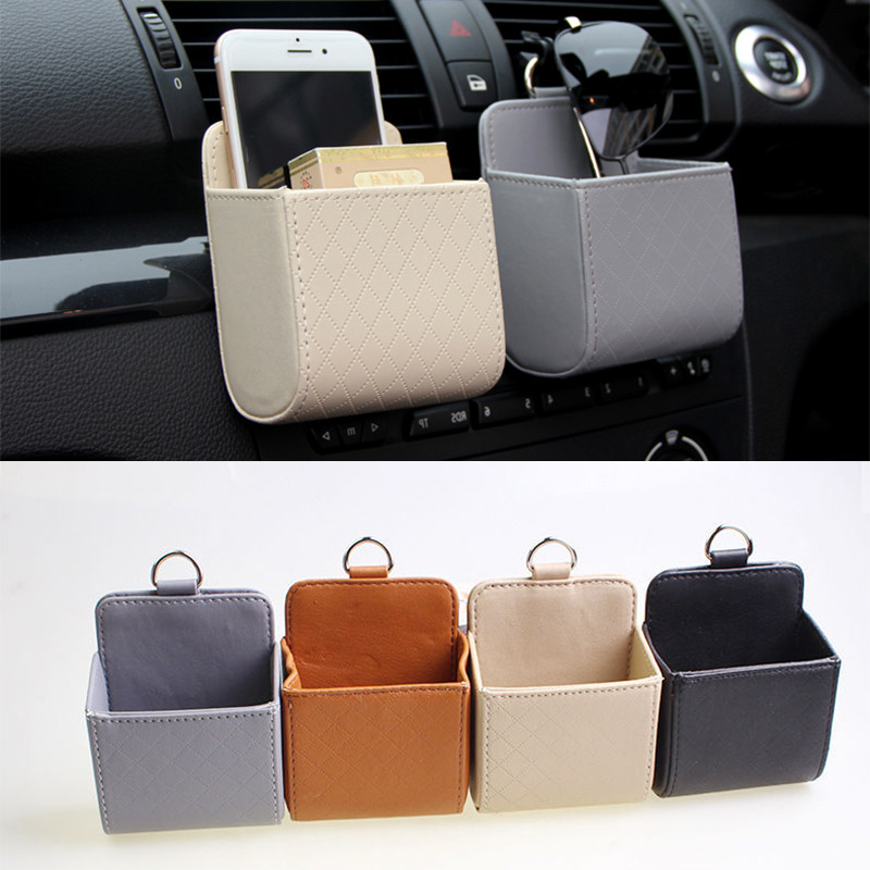 Auto hoiukott Õhutusava rippuv ümbris Tasku kunstnahast auto mobiiltelefonide prillide hoidik auto sisemuses tarvikud 1tk