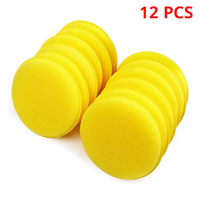 12-24 bucăți, 4 inch, spumă ultra moale, aplicator de ceară, instrument de curățare cu burete de spumă rotund, cu prosop din microfibră pentru spălare gratuită