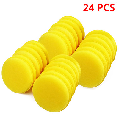 12-24 bucăți, 4 inch, spumă ultra moale, aplicator de ceară, instrument de curățare cu burete de spumă rotund, cu prosop din microfibră pentru spălare gratuită