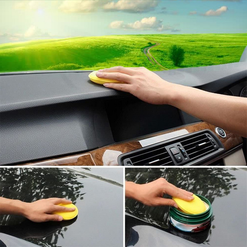 12-24 bucăți, 4 inch, spumă ultra moale, aplicator de ceară, instrument de curățare cu burete de spumă rotund, cu prosop din microfibră pentru spălare gratuită