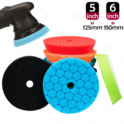 5/6 inch 125/150mm tampon cu burete pentru tăiere grea Lustruirea farurilor de mașină Epilare cu ceară Detaliere Spălare Curățare Kit tampoane cu disc de lustruit