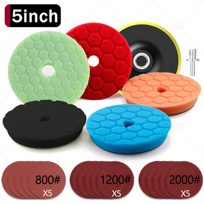 5/6 colio 125/150 mm sunkios pjovimo kempinės trinkelės Automobilio priekinių žibintų poliravimas vaškavimas Detalių plovimas Valymas Poliravimo diskų trinkelių rinkinys