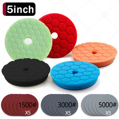 5/6 colio 125/150 mm sunkios pjovimo kempinės trinkelės Automobilio priekinių žibintų poliravimas vaškavimas Detalių plovimas Valymas Poliravimo diskų trinkelių rinkinys