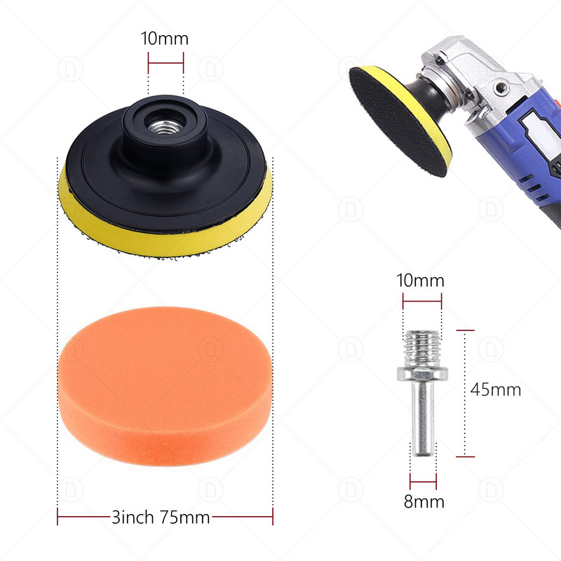 Kit de tampon de lustruire pentru detaliu auto pentru restaurarea farurilor Disc cu burete pentru ceară Auto Beauty Vopseaua pentru îngrijirea vopselei Instrument de lustruire Pad de suport