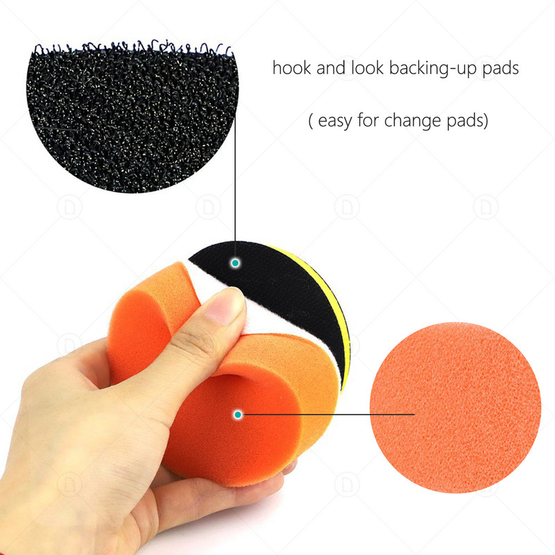 Kit de tampon de lustruire pentru detaliu auto pentru restaurarea farurilor Disc cu burete pentru ceară Auto Beauty Vopseaua pentru îngrijirea vopselei Instrument de lustruire Pad de suport