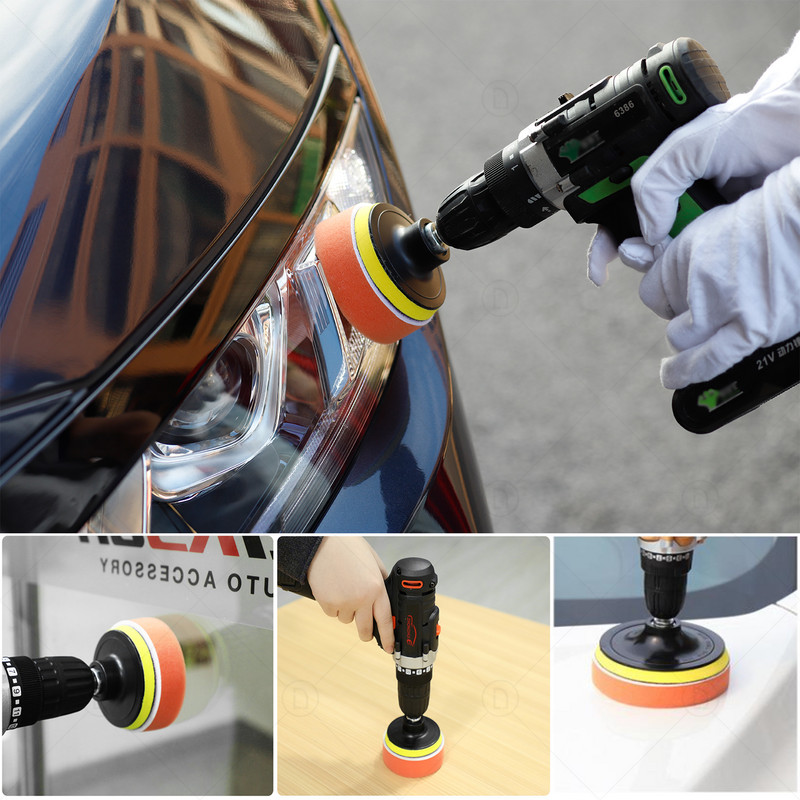 Kit de tampon de lustruire pentru detaliu auto pentru restaurarea farurilor Disc cu burete pentru ceară Auto Beauty Vopseaua pentru îngrijirea vopselei Instrument de lustruire Pad de suport