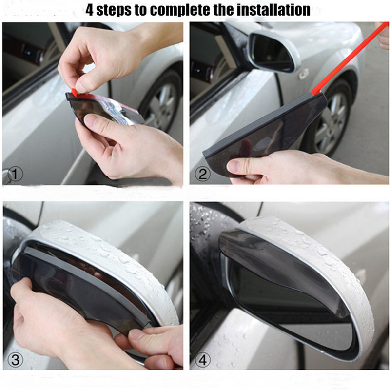 2 buc Oglinda retrovizoare universală pentru mașină, sprâncene de ploaie, vedere din spate a mașinii, scut lateral de ploaie, protecție pentru zăpadă, accesoriu