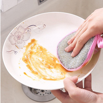 5 τμχ Σφουγγάρι Πιάτων Διπλό Πλαϊνό Σφουγγάρι Κατσαρόλα Πλύσιμο Πιάτων Σφουγγάρια Εργαλεία Οικιακού Καθαρισμού Επιτραπέζια σκεύη κουζίνας Βούρτσα πλυσίματος πιάτων