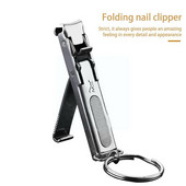 Plieninės sulankstomos nagų kirpimo mašinėlės su raktų pakabuku Nagų dilde Pirštų nagų pedikiūras Manikiūras Nagų dailės įrankiai F9w8