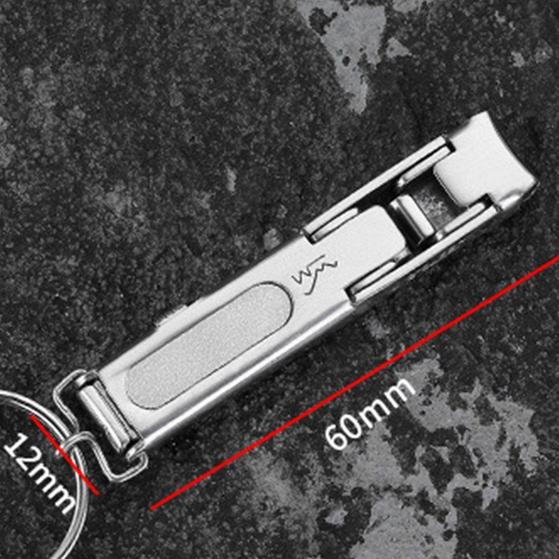 Plieninės sulankstomos nagų kirpimo mašinėlės su raktų pakabuku Nagų dilde Pirštų nagų pedikiūras Manikiūras Nagų dailės įrankiai F9w8