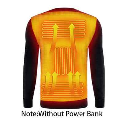 Téli fűtött alsónemű Polár bélésű, melegítő, melegítő fehérnemű készlet USB elektromos fűthető pólók és nadrágok akkumulátoros síruházat