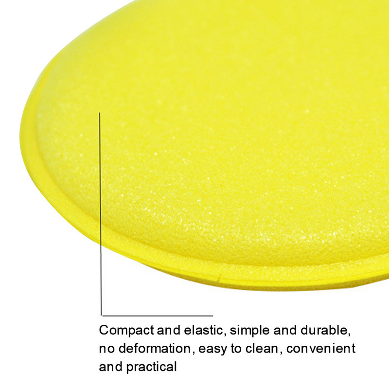 Vahtkäsn, poleerimisvaha aplikaator auto detailide puhastuslapp ümmargune autopesuvahend kollane