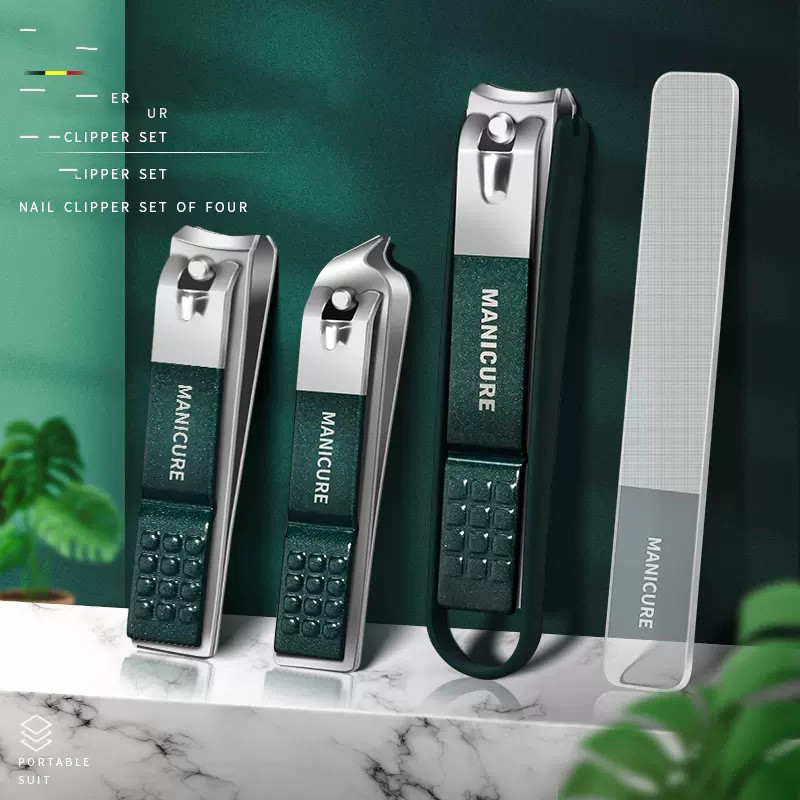 Set de tuns unghii 2/3/4 buc. Set de tuns pentru unghii din oțel inoxidabil de înaltă calitate, bărbați, femei, tăietor de unghii, cutii de instrumente pentru pedichiură