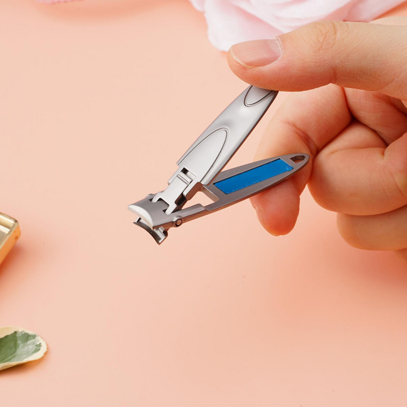 Dispozitiv de tăiat unghii din oțel inoxidabil cu carbon Trimmer profesional pentru manichiură Nail de înaltă calitate cu clemă