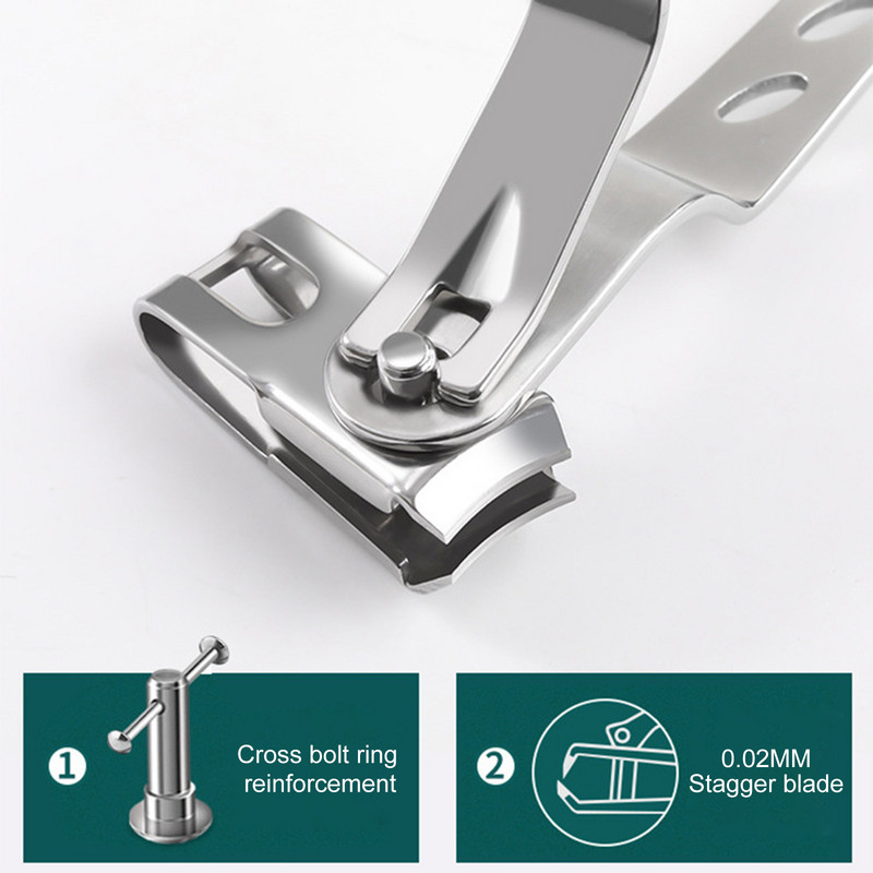Foarfecă pentru tăierea unghiilor de la picioare Dispozitiv de curățare a unghiilor din oțel inoxidabil Clip profesional pentru unghii cu rotație de 360 de grade Instrument ușor de pedichiură