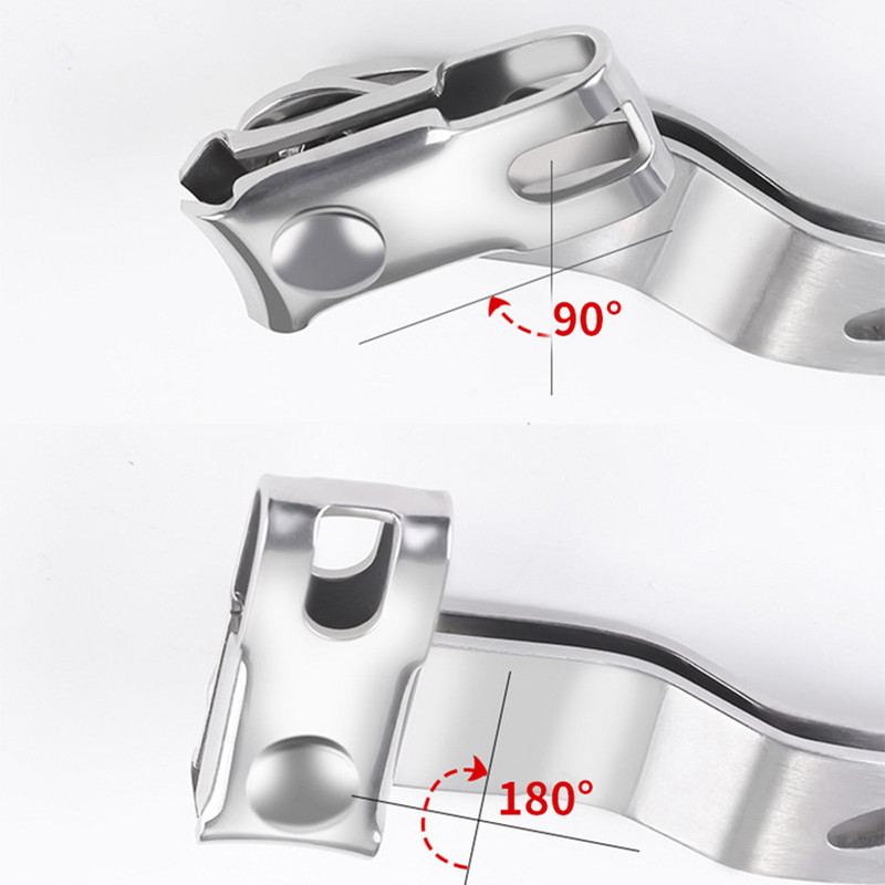 Foarfecă pentru tăierea unghiilor de la picioare Dispozitiv de curățare a unghiilor din oțel inoxidabil Clip profesional pentru unghii cu rotație de 360 de grade Instrument ușor de pedichiură