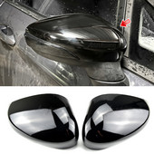 2 buc. capac negru strălucitor pentru oglindă retrovizoare ușă cu aripă pentru Ford pentru Fiesta MK7 2008 2009 2010 2011 2012 2013 2014 2015 2016 2017