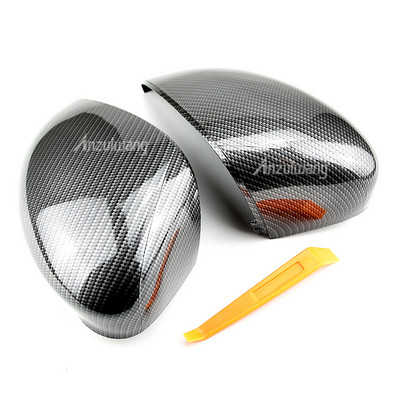 2 buc. capac negru strălucitor pentru oglindă retrovizoare ușă cu aripă pentru Ford pentru Fiesta MK7 2008 2009 2010 2011 2012 2013 2014 2015 2016 2017
