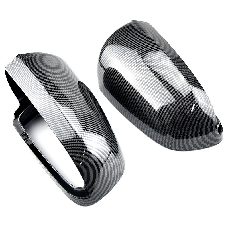 2vnt ABS galinio vaizdo veidrodėlis Ryškiai juodas šoninių dangtelių dangtelis Audi A4 B6 B7 A6 C6 2003 2004 2005 2006 2007 S4