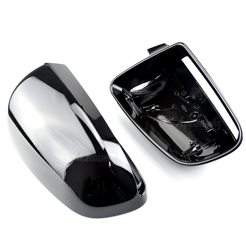 2vnt ABS galinio vaizdo veidrodėlis Ryškiai juodas šoninių dangtelių dangtelis Audi A4 B6 B7 A6 C6 2003 2004 2005 2006 2007 S4