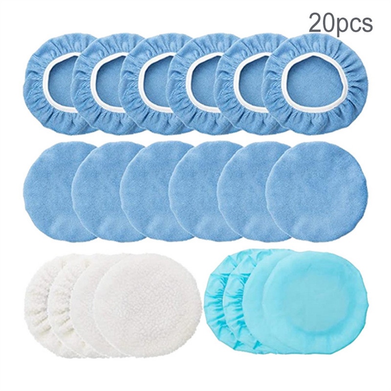 Set de tampon de lustruit 20 de bucăți, cașmir, operație simplă, consumabile de curățare, kit de covoraș pentru epilare cu ceară, instrument de lustruit reglabil