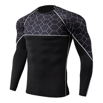 Set de lenjerie termică pentru schi pentru sport pentru bărbați Costume pentru gimnastică Costum de compresie Haine de alergare MMA Fitness Culturism Colanți de antrenament