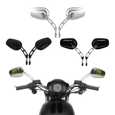 Motociklo universalūs 8 mm galinio vaizdo šoniniai veidrodėliai, skirti Harley Road King Touring XL883 Sportster 1200 Fatboy Dyna Chopper Softail