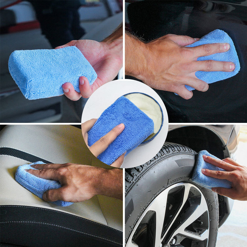 Automobil Pravokutni aplikator od mikrovlakana Jastučići za čišćenje Spužve Krpe za njegu Vosak od mikrovlakana Poliranje Alati za automobil