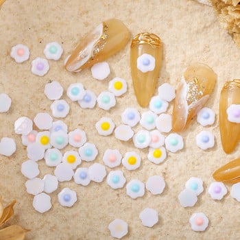50 бр. 3D Nail Art Поширано яйце Цветен орнамент за декорации на ноктопластика Цветна смола за нокти със стрази Аксесоар за маникюр