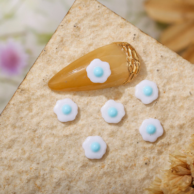 50 de bucăți 3D Nail Art Ornament de flori de ou poșat pentru decorațiuni de unghii, rășină colorată, cu stras pentru unghii, accesoriu pentru manichiură