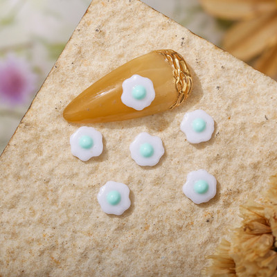 50 de bucăți 3D Nail Art Ornament de flori de ou poșat pentru decorațiuni de unghii, rășină colorată, cu stras pentru unghii, accesoriu pentru manichiură