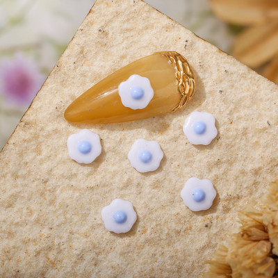 50 de bucăți 3D Nail Art Ornament de flori de ou poșat pentru decorațiuni de unghii, rășină colorată, cu stras pentru unghii, accesoriu pentru manichiură